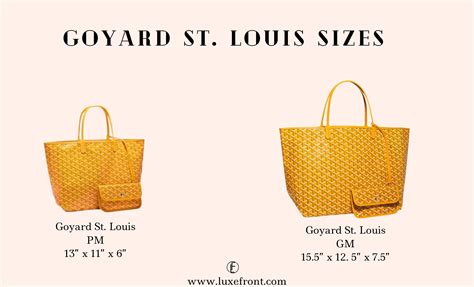 goyard st louis gm tote|goyard st louis size comparison.